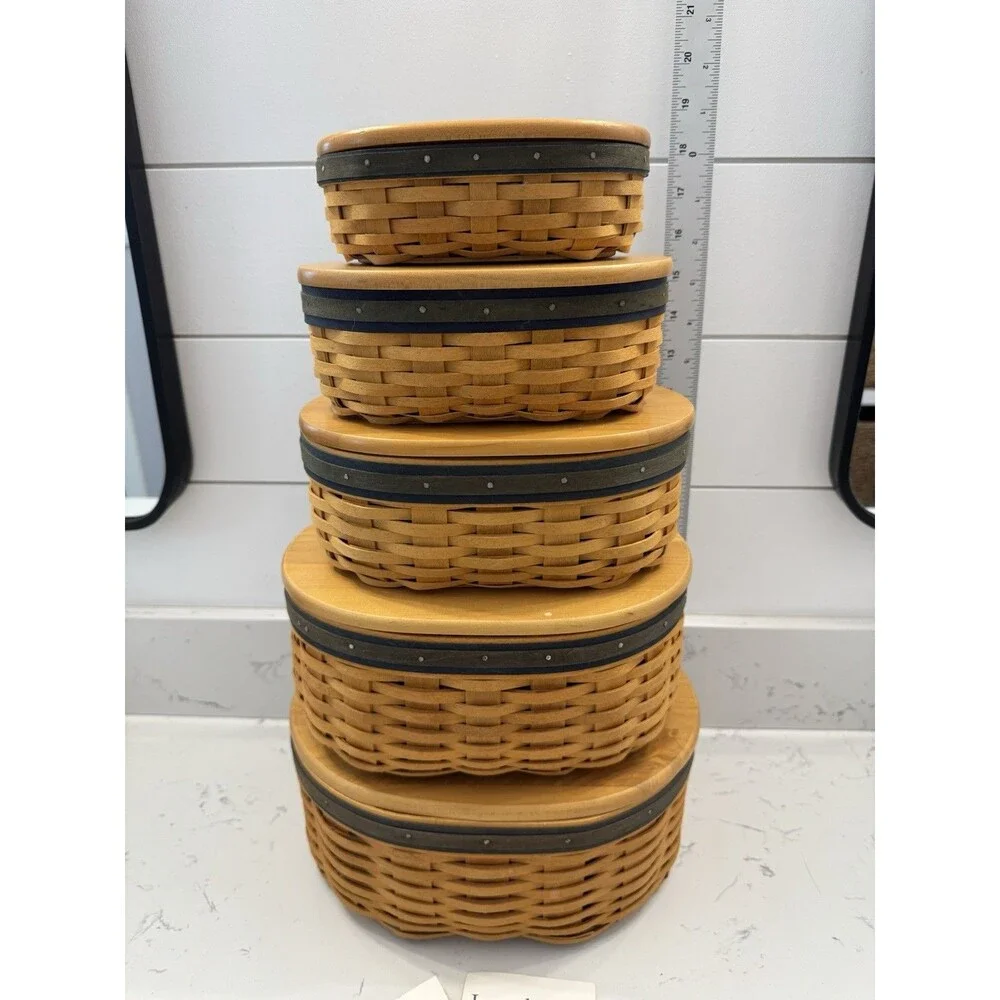 Longaberger Collectors Club Harmony Stackable Baskets & Protectors Set